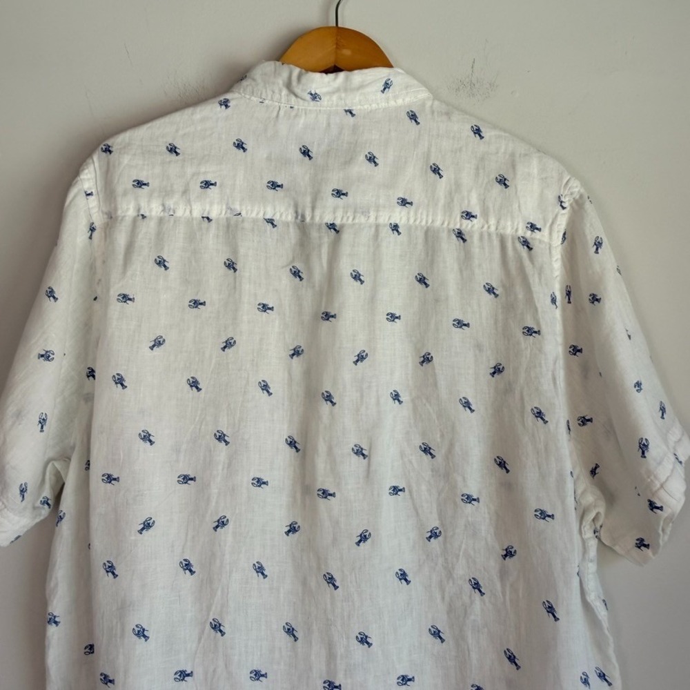 Report Collection Mens 100% linen Short Sleeve Shirt Size XL Lobster Resort - Picture 8 of 11